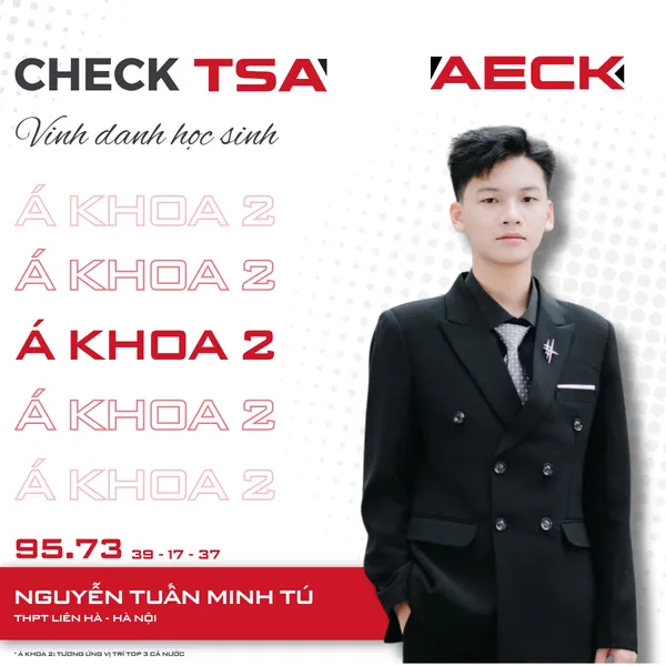 Nguyễn Tuấn Minh Tú — TOP 3 TSA ĐỢT 1